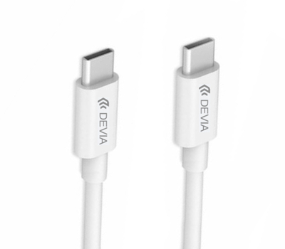 Devia Кабель Devia Smart Series PD Type-C to Type-С, 1 м, белый 6938595325380