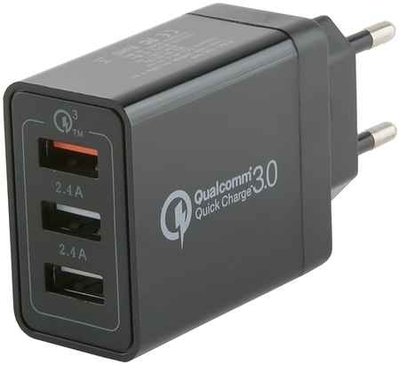Mobility Сетевое зарядное устройство mObility mt-27 3 USB QC 3.0, черный УТ000018113