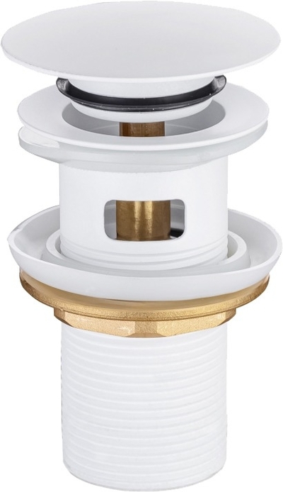 Allen Brau Донный клапан для раковины Allen Brau Priority Round с переливом, белый матовый 5.31023-21