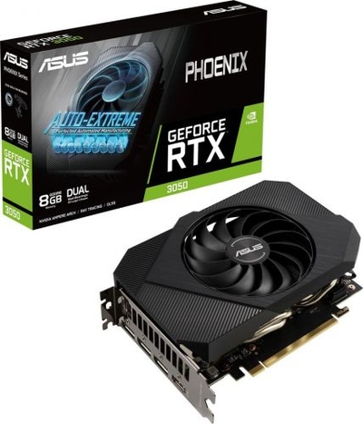 ASUS Видеокарта PCI-E ASUS 8GB GDDR6 8G, 1552/14000 МГц, 128 бит, HDMI, 3*DisplayPort, retail GeForce RTX3050 ASUS 8GB (PH-RTX3050-8G) PH-RTX3050-8G