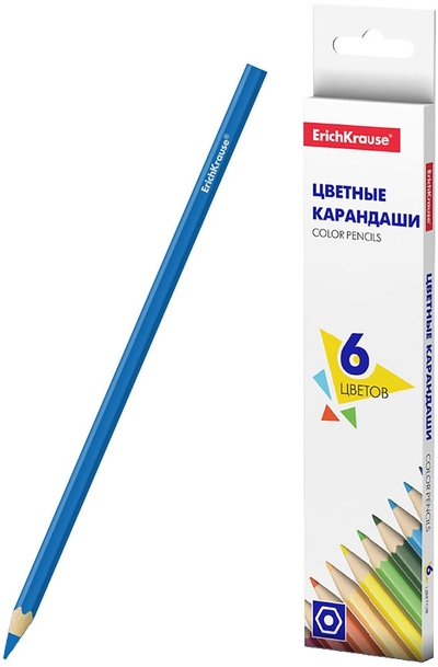 Erich Krause Карандаши цветные Erich Krause Basic 6 цветов 