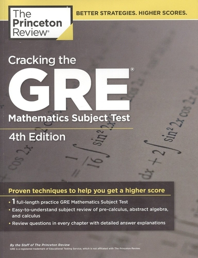 Книга: Penguin Random House Cracking the GRE Mathematics Subject Test 978-0-375-42972-9