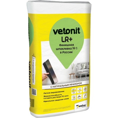 Weber Vetonit Шпаклёвка полимерная финишная Weber Vetonit LR Plus silk 20 кг 