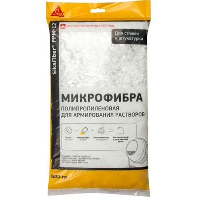 Sika Микрофибра полипропиленовая для армирования растворов SikaFiber PPM-12, 600 г 