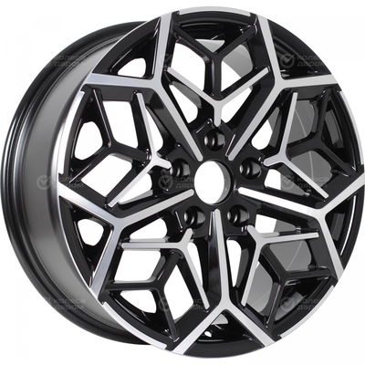 KDW Колесный диск KDW KD1710 7x17/5x114.3 D67.1 ET50 Black_Front_Polished KKD1710-717-671-5x1143-50BD