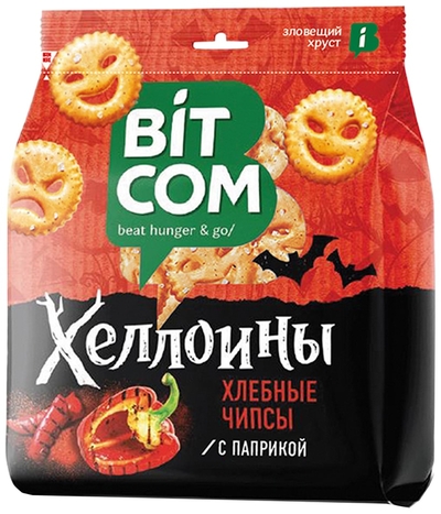 Bitcom Чипсы хлебные Bitcom Хеллоины с паприкой 150г 