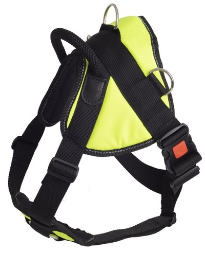 Каскад Каскад шлейка нейлоновая с грудью, фаст с блокировкой (M, Лимонный)