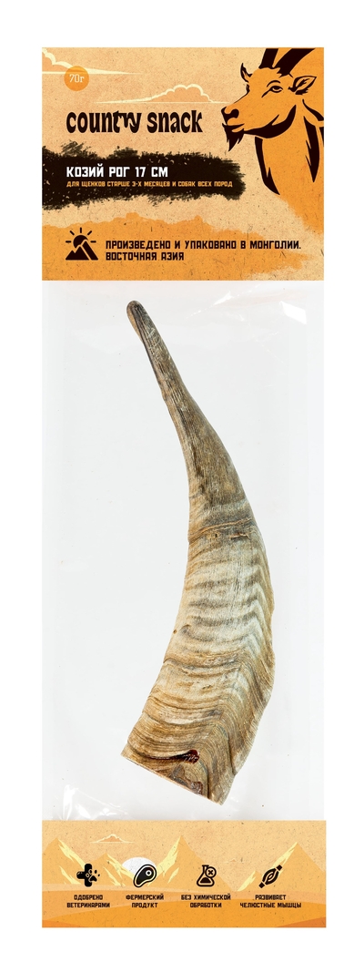 Country snaсk Country snack лакомство "Козий рог S" для собак (70 г.) Country snaсk 