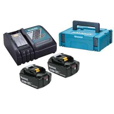 Makita Набор Makita MAKPAC PSK MKP1RM18 BL1840B + DC18RC 198310-8, DC18RC-1шт+BL1840B-2шт, 18В, 4.0Ач, Li-ion 198310-8