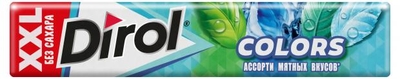 Dirol Резинка жевательная Dirol Colors XXL мятное ассорти без сахара, 19 г 