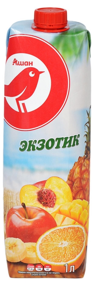 Ашан Нектар АШАН Экзотик из смеси фруктов с 3 лет, 1 л 