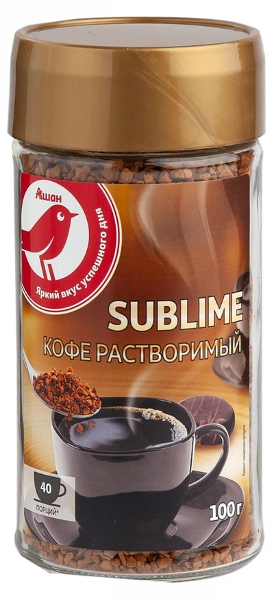 Ашан Кофе растворимый АШАН сублимированный, 100 г 