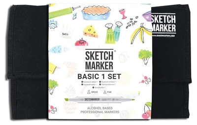 SKETCHMARKER Набор маркеров Sketchmarker Basic 1 set 24 Базовые оттенки сет 1 (24 маркера + сумка органайзер) 24bas1