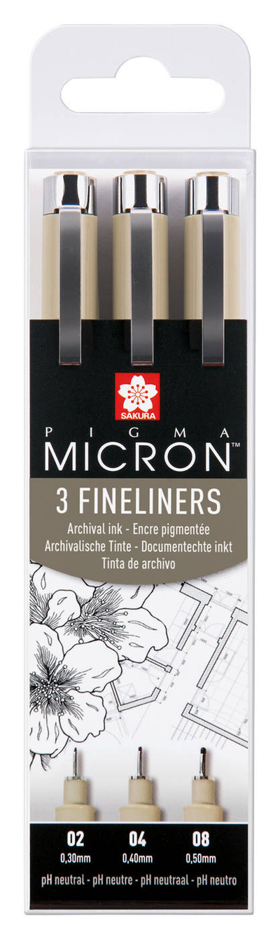 Sakura Набор линеров Sakura "PIGMA MICRON" 3 шт PO(XSDK-3)