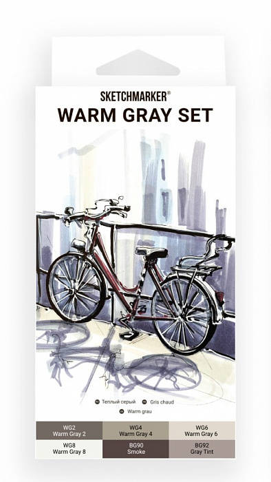 SKETCHMARKER Набор маркеров Sketchmarker Warm gray set 6 шт в картонной упаковке SM-6WMGR