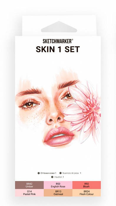 SKETCHMARKER Набор маркеров Sketchmarker Skin set 1 6 шт в картонной упаковке SM-6SKIN1