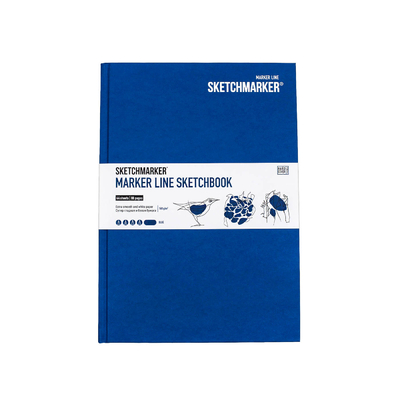 SKETCHMARKER Скетчбук для маркеров Sketchmarker "MARKER LINE" 17,6х25 см 44 л 160 г твердая обложка, синий MLHM/BLUE