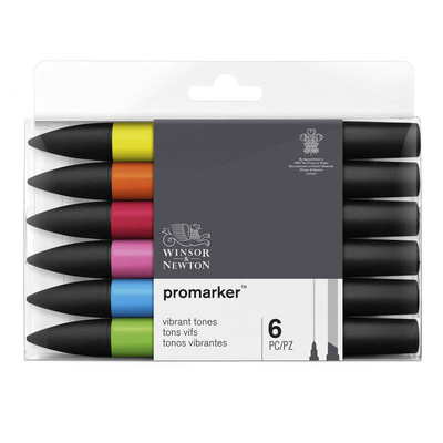 Winsor & Newton Набор маркеров ProMarker 6 цветов, основные оттенки Winsor & Newton 0290110