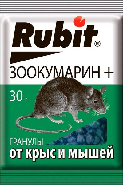Rubit Средство от крыс и мышей Rubit Зоокумарин+ 30г 