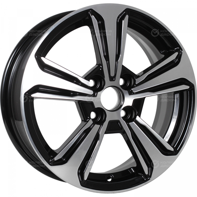 KDW Колесный диск KDW KD1544 (15_Solaris II) 6x15/4x100 D54.1 ET46 Black_Front_Polished KD00015