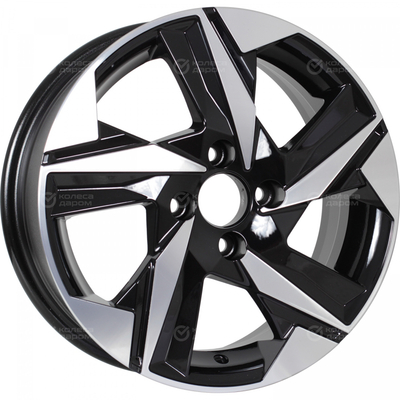 KDW Колесный диск KDW KD1520 6x15/4x100 D60.1 ET46 Black_Front_Polished KKD1520-615-601-4x100-46BD