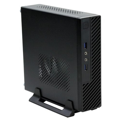 Powerman Корпус mini-ITX Powerman 6117859 U3*2, front fan 4cm, HDD frame "L"+"I" types 60W adapter, GM-120 DC-ATX ME100BK 6117859