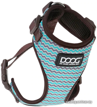 DOOG DOOG Шлейка для собак "Neoflex Benji", коричнево-голубой зигзаг, XS, 28-34см (Австралия) HARBBZSOFT-XS