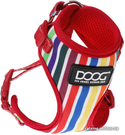 DOOG DOOG Шлейка для собак "NEOFLEX SCOOBY", красный, S, 32-44см (Австралия) HARMCSSOFT-S