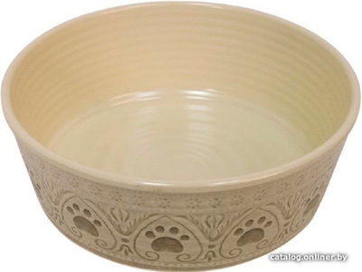 Tarhong TARHONG Миска для животных "Medallion Paw", бежевая с лапками, 17х17х5.9см (950мл) PDR5067PBMC