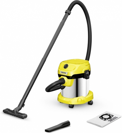 Karcher Строительный пылесос Karcher WD 2 Plus S V-15/4/18 желтый (1.628-050.0) 1.628-050.0