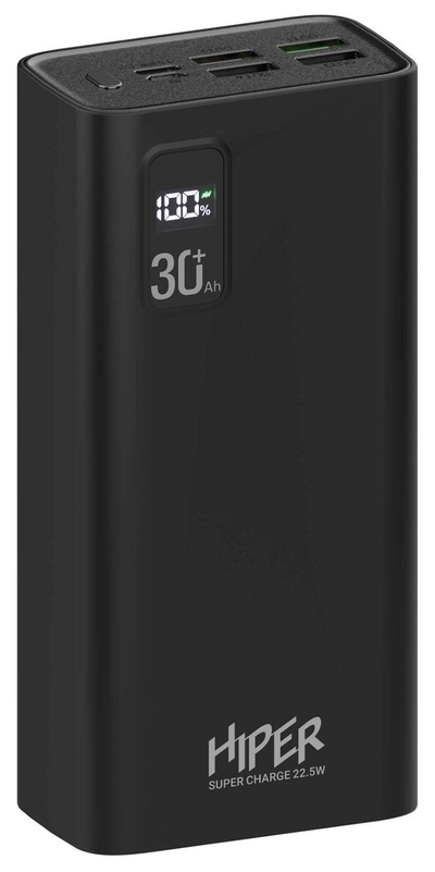 HIPER Внешний аккумулятор Hiper Fast 30000 30000mAh 5A QC PD 4xUSB черный (FAST 30000 BLACK) FAST 30000 BLACK