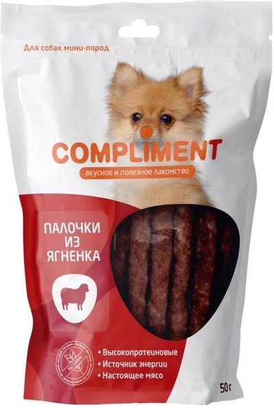 Compliment Compliment лакомство для собак малых пород, палочки из ягненка (50 г) 