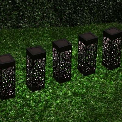 Inbloom INBLOOM Фонарь садовый на солн.батарее Ажур 6x6х28см, 1LED*шампань, 1x1.2V Ni-MH AAA600mAh, пластик 