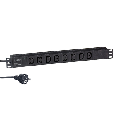 Exegate Exegate EX280855RUS Блок розеток ExeGate ServerPro PDU-19H809 Al-8C13-EU2.5, 19",1U,алюм, 8 IEC 320 C13, евровилка, 2.5м EX280855RUS