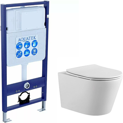 Aquatek Комплект унитаза с инсталляцией Aquatek Set Aquatek Вега с сиденьем Микролифт Set AQUATEK ВЕГА