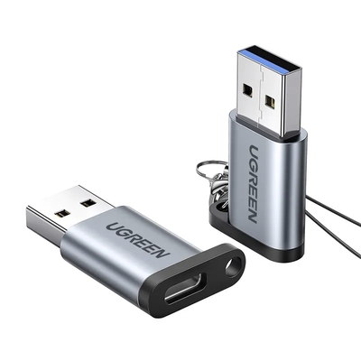 Ugreen Адаптер UGREEN US276 (50533) USB 3.0-A to USB-C M/F Adpater серый 