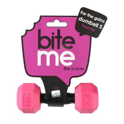 EBI EBI Игрушка для собак резиновая в форме гантели "Bite me", чёрно-розовая, 14х4.7х4.7см (Нидерланды) 303/475355