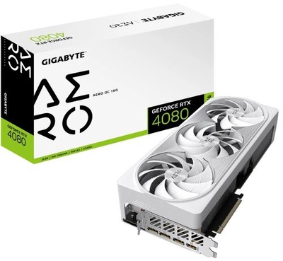 Gigabyte Видеокарта PCI-E GIGABYTE GeForce RTX 4080 AERO OC (GV-N4080AERO OC-16GD) GV-N4080AERO OC-16GD