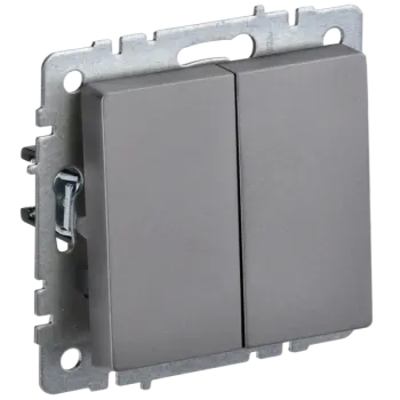 Iek Выключатель IEK Brite ВС10-2-0-БрС сталь (br-v20-0-10-k46) BR-V20-0-10-K46