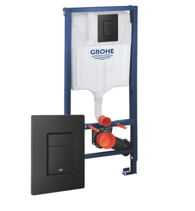 GROHE Система инсталляции для подвесных унитазов Grohe Rapid SL кнопка черная матовая 38811KF0 