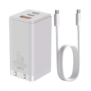 Baseus Сетевое зарядное устройство Baseus GaN2 Pro Quick Charger 2C+U 65W CH White (CCGAN65UC) 