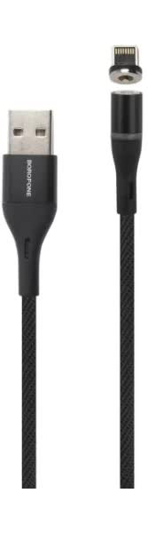 Borofone Дата-кабель Borofone BU16 Skill Magnetic, USB - Lightning, 2.4А, черный (20795) УТ000021808