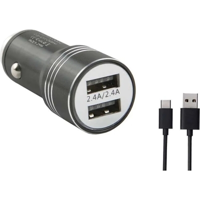 Red Line Автомобильное зарядное устройство Red Line Tech 2 USB (модель AC-5A), 2.4А черный + кабель Type-C, 2,4A, черный УТ000028597 УТ000028597