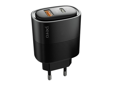 Pero Сетевое зарядное устройство PERO TC11 USB-A QC3.0 + USB-C PD, 45W черный 