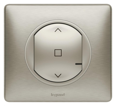 Legrand Коллекция умных устройств Celiane with NETATMO. Умный беспроводной выключатель рольставней. Цвет Титан. Рамка Титан. Legrand для рольставней Celiane with NETATMO (титан) 