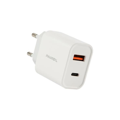 Pavareal Сетевое зарядное устройство PAVAREAL PA-WC16, USB 2.4А + Type-C PD20W, белое УТ000027362