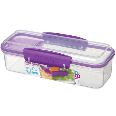 Sistema Контейнер с разделителем Sistema To-Go Snack Attack, 410 мл Violet (21479) 