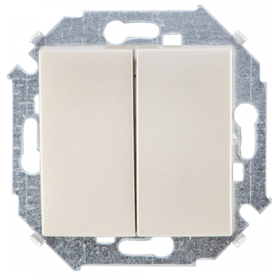 Simon 15 1591398-034 Выключатель двухклавишный (16 А, под рамку, скрытая установка, шампань) Simon 1591398-034