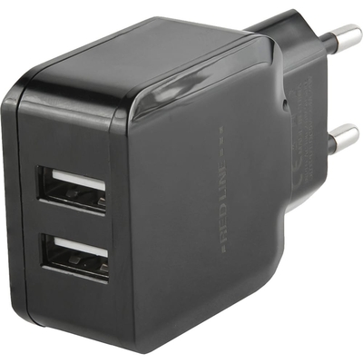Red Line Сетевое зарядное устройство Red Line 2 USB, 2.4A Black (УТ000013933) 