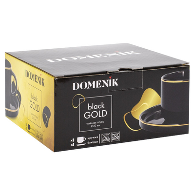 Domenik чашка с блюдцем DOMENIK Black Gold 200мл фарфор DM3015